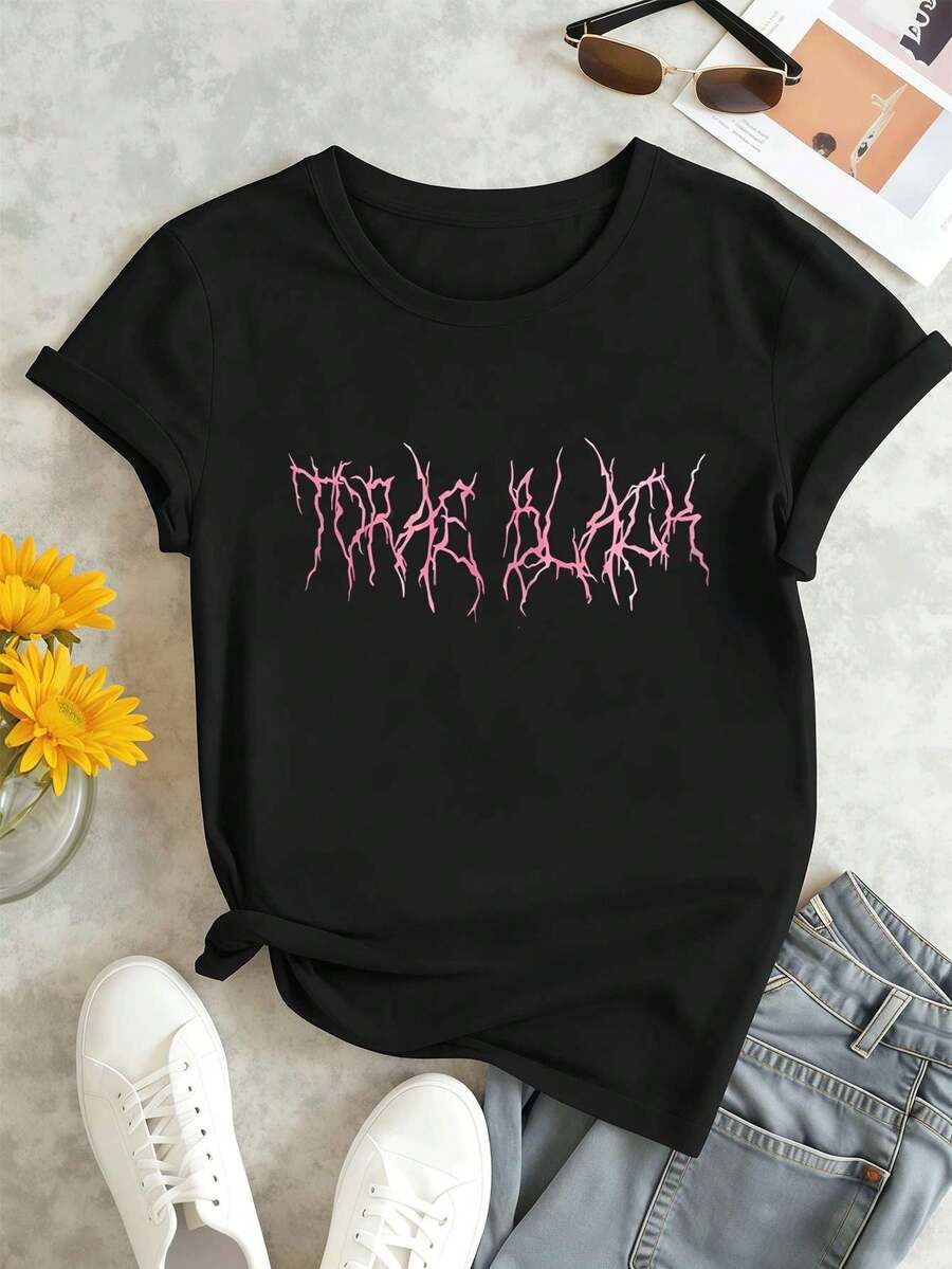 Dam-T-shirts - Svart - Visa 1