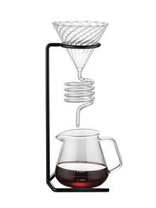 choxila 1pc Vintage Handle Coffee Pour Over Kettle Metal Stand Drip Glass Filter Cup Universal - Filter Cup Holder - View 9