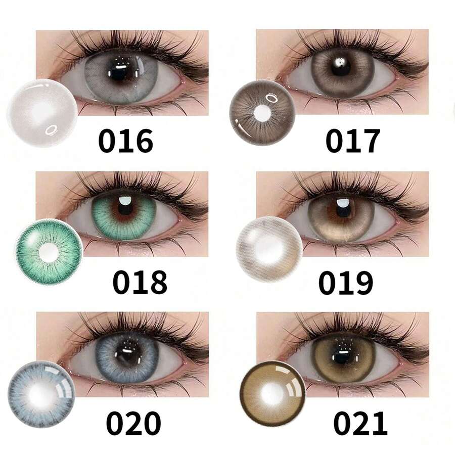 6 Pairs Of Colored Contact 1enses, Offering A Variety Of Color Options. Inc1udes A Contact Lens Case And Wearing Tools, Suitable For Year-Round Use, Ideal For Eye Makeup, Cosplay, Holiday Costume Parties, Halloween - Nhiều màu - Xem 1