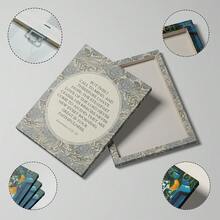 1幅《耶利米哀歌》3:21经文墙画，圣经经文印刷品，帆布油画，蓝色花卉图案，经文海报，基督教装饰画，适用于客厅、卧室或大学宿舍、办公室装饰，可作为礼物送给她，可选无框或有框。 - 彩色 - 查看 2