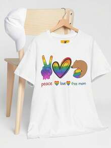 Peace Love Free Mom T1S1Hirt Rain B1Ow Peace Sign Heart other T1EE. - Blanco - Ver 2