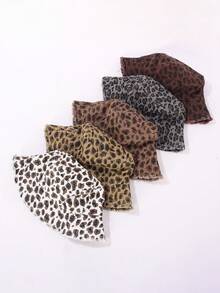 1 Peça Chapéu Balde com Estampa de Leopardo Vintage, Chapéu de Proteção Solar de Aba Larga para o Verão, Disponível em Várias Cores - chapéu de balde com estampa de leopardo - Visão 2