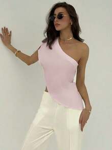 Blusa de unicolor casual y versátil para uso diario de mujer - Rosa - Ver 5