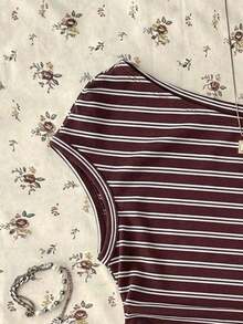 corta con estampado de lunares y drapeado asimétrico para mujer - Multicolor 5 - Ver 3