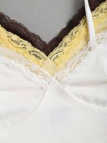 Conjunto de camiseta con volantes y encaje sexy de estilo - Multicolor 4 - Ver 3