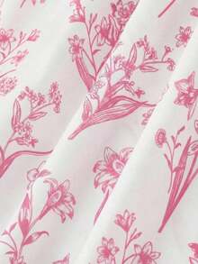 Vestido de mujer con estampado floral y cuello halter con lazo, de moda para citas y fiestas - Rosa - Ver 6