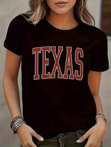 Camiseta con Estampado Gráfico de Texas - Negro - Ver 7