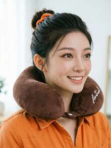U-Shaped Pillow For Car, Airplane, Travel, Office Nap, Neck Support, Cervical Pillow, Neck Pillow - Brown Four-hump - View 6