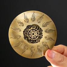 多孔金属香炉托盘，复古青铜风水招财马纹香炉，适用于香薰棒，家居及冥想装饰 - 多色 - 查看 7
