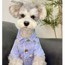 Camisa para mascotas disponible en 3 colores, camisa de primavera/verano para mascotas, ropa para perros/gatos para Schnauzer, Poodle, prendas de vestir para mascotas de moda y transpirables - Azul - Ver 6