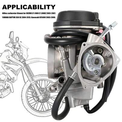 Carburador de motocicleta PD36J de 36 mm para YFM350 Raptor 350, YFM400, Suzuki LTZ400, Kawasaki KFX400 de 350-400cc con filtro de aire y piezas del sistema de combustible del motor