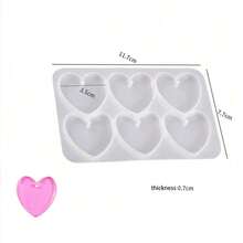 1 Khuôn silicon hình bướm và khuôn fondant hình trái tim 6 ô, khuôn nhựa epoxy hình bướm tự làm có lỗ, khuôn móc khóa hình trái tim để làm đồ thủ công, trang sức. - khuôn silicone - Xem 10
