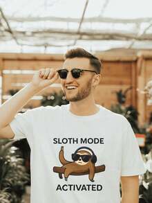 Funny other T1S1Hirt UniS1ex Lazy Vibes T1EE - Blanco - Ver 2