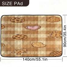 1pc Plaid Cookie Heart Pattern Pet Mat, Dog Bed Mat, Cute Cartoon Pet Mat, Pet Resting Mat, Machine Washable, Suitable For All Seasons - Multicolor - View 7