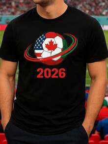 2026 NorteamriC1AC1A S1occer Unity T1S1Hirt, EE. UU. C1AnA1DA Mxico F11111lag Ball Graphics Top. - Negro - Ver 2