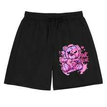 Estilo casual con estampados dramáticos: Conjunto de verano para mujer + Shorts negros (Set de dos piezas) - Conjunto de manga corta para salidas veraniegas - Blanco - Ver 5