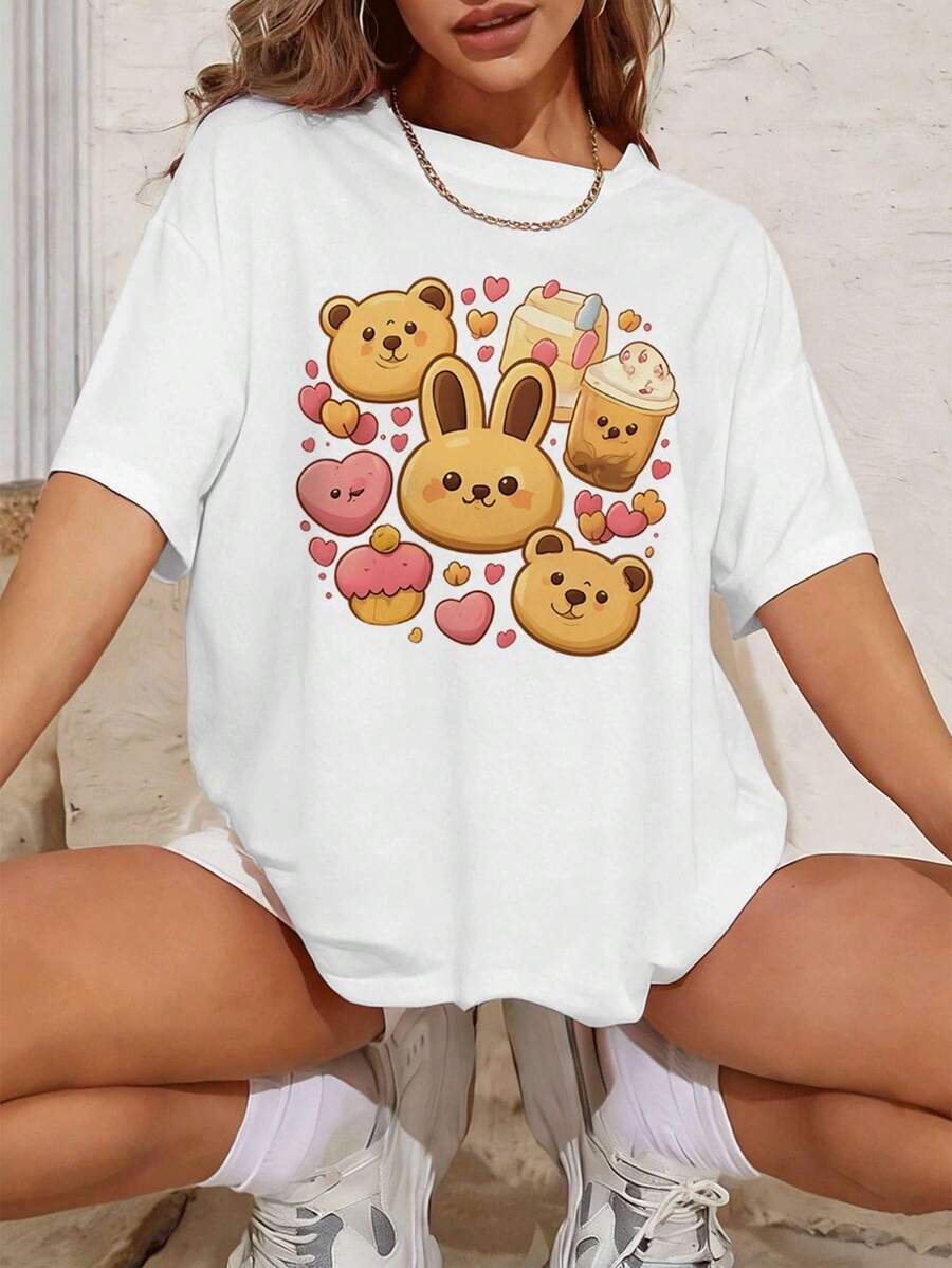 Dam-T-shirts - Vitt - Visa 1