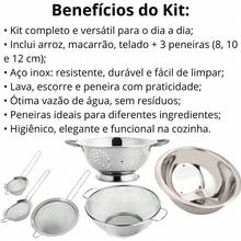 6-Piece Set: Rice Strainer + Pasta Strainer + Mesh Strainer + 3 Stainless Steel Sieves - Escurridor de malla - Ver 2
