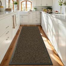 Heavy Duty Non-Slip Rubber Backed Door Mat | Indoor & Outdoor  Barrier Mat For Hallway, Kitchen & Entrance | Machine Washable  | Multiple Sizes & Colours - Brown - View 4