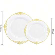 Bộ đồ ăn cao cấp phong cách Châu Âu viền vàng trắng 40/20/1 món, đĩa salad giá trị cao, có sẵn size 10.25 inch và 7.5 inch, dùng phục vụ bánh ngọt, burger, sandwich, sushi, salad, mì Ý, phù hợp cho nhà hàng, đám cưới, ngoài trời, Lễ Phục sinh, tiệc tốt nghiệp, trà chiều bạn thân, sự kiện ăn uống sân vườn ngoài trời, mùa tựu trường, Ngày của Mẹ, phụ kiện nhà bếp, (Bộ đồ ăn đầy đủ, đĩa, đĩa salad, đồ dùng bàn ăn nhà bếp, mùa cưới, lễ hội âm nhạc) - Nhiều màu - Xem 2