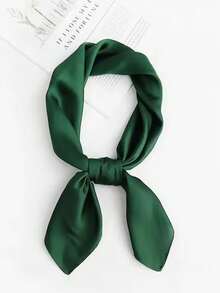 1pc Women's Solid Color Square Scarf, Fashion Plain Silk Scarf, Versatile Hair Band, Waist Belt, Bag Strap, Multi-Functional Shawl - Multicolor - View 16
