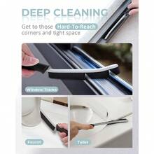 Cepillo de limpieza de lechada - Cepillo para azulejos, Suministros de limpieza del hogar, Herramienta de limpieza de lechada, Artículo esencial para el hogar, Regalo para mujeres y hombres, Cepillo de limpieza de lechada de cerdas duras, Adecuado para el baño del hogar - Negro-1 ud. - Ver 4