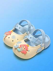 1 Pair Mermaid Style Children's Slippers, Girls Summer New Cute Toddler Indoor/Outdoor Sandals - Blue - View 3
