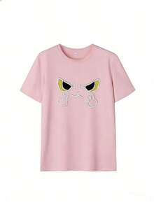 Short-Sleeve T-Shirt With Fun Embroidered Print, Fashionable Short-Sleeve T-Shirt For Spring And Summer 2026, Made In Mexico, 180 Grams. Cartoon Print, Couple Design, Suitable For Indoor Or Outdoor Wear. Crew Neck, Unisex, Ideal For Office And Leisure. One-Piece Pack. - PK-P631577SLNDXZGY449 - 查看 2