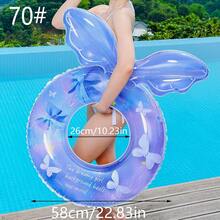 1pc Creative Mermaid Tail Swim Ring For Adults And Kids, Portable Inflatable Anti-Flip Anti-Slip Arm Float, Beach Photo Prop Party Decoration, Summer Outdoor Swimming Accessory - Multicolor - View 10
