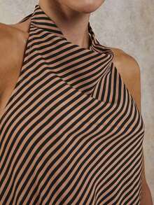 Conjunto de dos piezas elegante de rayas para vacaciones de mujer, primavera/verano - Multicolor - Ver 7