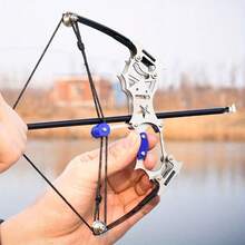 High-Power Stainless Steel Mini Compound Bow Shooting Kit - Ideal For Outdoor Sports Shooting & Holiday Gifts - 銀色 - 查看 7