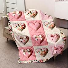 1pc Comfortable Colorful Crochet Floral Pattern Flannel Blanket, Bedroom Decor, Picnic Mat, Travel Throw, Wool Blanket, Bed Blanket, Plush Throw, Autumn Blanket, Summer Quilt, Bedroom Rug, Soft Blanket, Sofa Cover, Cool Fleece, Soft Polyester Knitted Design, Multipurpose, Machine Washable, Bedding, A Fluffy Blanket And Cozy Throw, Ideal Gift For Family And Friends On Birthday, Anniversary, Everyday - Multicolor - View 5