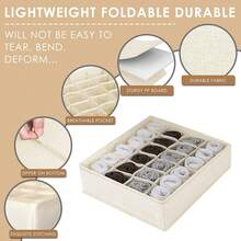 24-Grid Drawer-Style Sock And Underwear Organizer Box, Storage Container For Socks, Handkerchiefs, Ties, Belts And Other Items - View 9