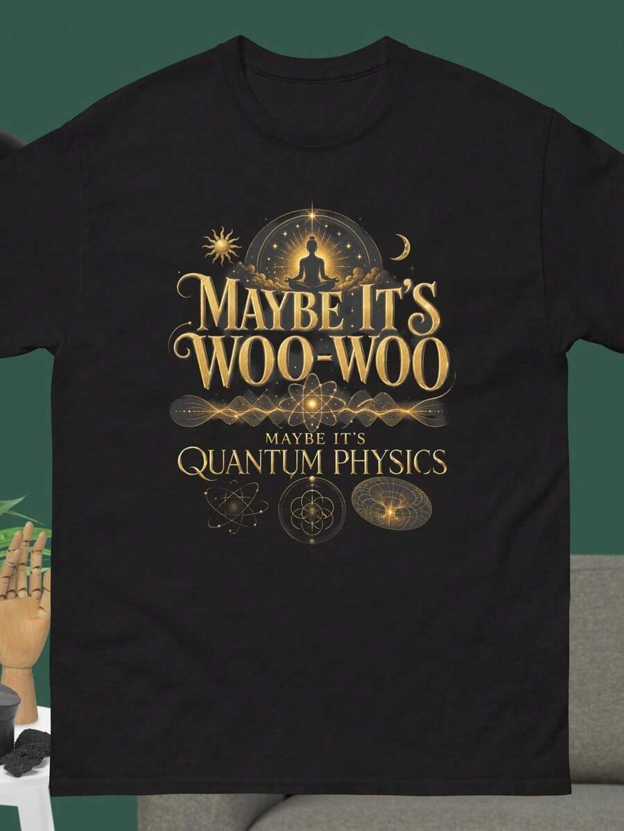 Tal vez sea WooWoo Tal vez sea Quantum Phics Meditation T1S1Hirt, Funnpiritual Science Gift, Quantum Humor Meditation Graphic T1EE
