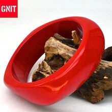 GNIT 3pcs Women's Gold & Tortoise Shell Textured Bracelets, 18K Gold Plated Resin Material Exaggerated Layered Bracelet Set, Suitable For Various Outfit Matching - Red Series - View 8