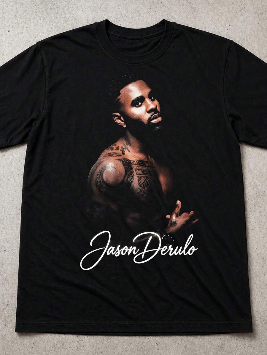 Jas Derulo T Shirt Pop RnB Graphic Tee Music Shirt Adults Gift - Black - View 1