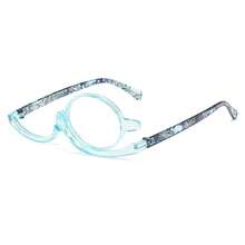Kính lúp trang điểm lật 180°, Kính trang điểm họa tiết da báo - Màu xanh bạc hà - Xem 5