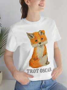 Fox Trot OsC1Ar T1S1Hirt para M1en y WoM1en, Funny T1S1Hirt, Fox Gift, Funny Foxes. - Blanco - Ver 2