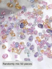 100/200pcs Colorful Cubic Zirconia Small Nail Art Charms 3D Nail Decor - Multicolor - View 10