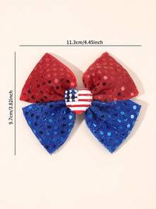 2 Stück/Set glänzende rote & blaue Haarspangen mit Schleifen, amerikanische Flagge Herz Dekor Haarschmuck, funkelnde Haarspangen, 4. Juli patriotische Schleifen Haarnadeln, modische Schleifen Haarnadeln, Unabhängigkeitstag Memorial Day Geschenk Haardekoration, Unabhängigkeitstag Mädchen & Teenager Haarschmuck - Verschiedenfarbig - Übersicht 6