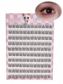 LIMEIKAI 120pcs Glue-Free False Eyelashes, Natural Fishbone Segmented Lashes, C-Curl Thick Individual Lashes, Volumizing Eyelash Set, Suitable For Beginners - View 5