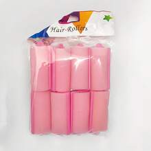 Set Of 8 Sponge Hair Styling Bobs, 7cm Long, 3cm Diameter, DIY Pink, Doesn't Snag Hair, Simple. - 粉色 - 查看 12