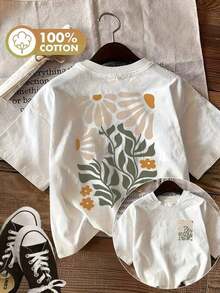 Short-Sleeved Round Neck Printed T-Shirt, Casual Spring And Summer Tops, Women's Clothing, Summer Tops. - White - View 7