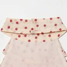 Polka Dot Strap Women's White & Beige Ruffled Multi-Layer Chiffon Sleeveless Blouse, Suitable For Summer, Beach, Party, Wedding Guest - Apricot - View 10
