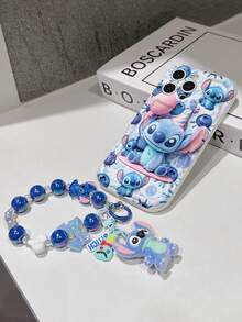 Disney Has Authorized, Phone Case - Chain Set, The Stitch Lilo & Stitch 3D Phone Case Plus A Silicone 3D Stitch Bracelet With Metallic Ring Removable Bracelet, Stitch And Angel Pattern, Compatible With Iphone17/16/15/14/13/12/11/XS/XR/X Plus Pro Max, A Stylish Cartoon Phone Case, The Perfect Gift Choice, Phone Protection, Durable Phone Cover, Great Gift For Friends And Family. - trắng - Xem 5