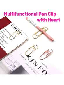 6 Pieces Stainless Steel Multifunctional Metal Clip Set, Notebook And Diary Accessories, With Pen Clip, Bracket And Suspension Function, Used For Organizing Office And School Supplies - View 3