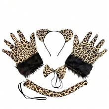 Bộ băng đô, đuôi và găng tay in hình báo đốm cho bữa tiệc Halloween. - Nhiều màu - Xem 6