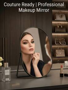 Metal Frame Makeup Mirror, 90° Adjustable Rotation, Portable Vanity Mirror Suitable For Desk, Bedroom, Office, Dressing Table, Counter - Multicolor - View 2