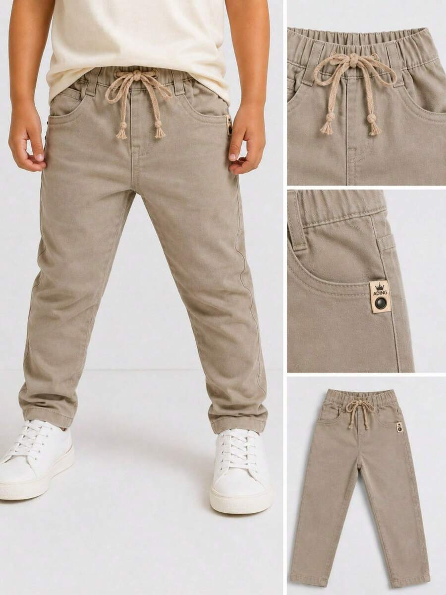 Comfortable Everyday Casual Pants For Boys. - 卡其色 - 查看 1