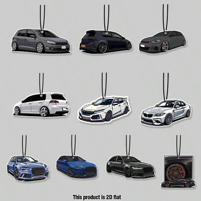 SepSky Car Air Fresheners - Street Tuned Cars Freshener Hanging 2.76in Ornaments Refresh Air Fragrant Pendant Essential Gift For 2D Flat Car Accessories Decoration Interior Home Household Long-Lasting Scent